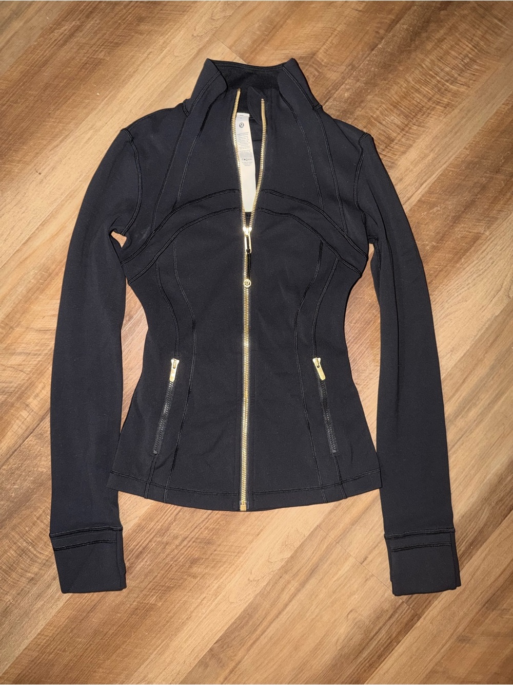 Lululemon Nulu Define Jacket – Black/Gold | Size 0 | New Without Tags